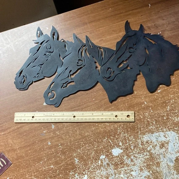 Black Metal Horse Wall Art - Picture 1 of 2